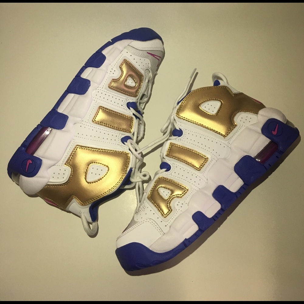 Nike Air More Uptempo Boys White Fuchasia Blast